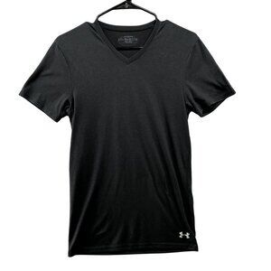 Under Armour UA Active T Shirt Womens Small S Black Short Sleeve Crewneck Gym